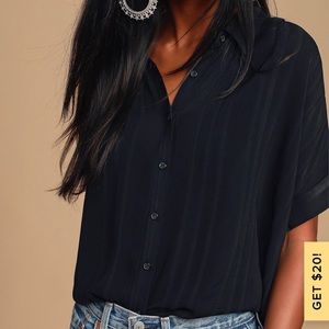 Sheer black short sleeve. Tags still on